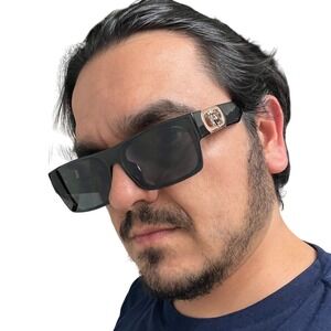 Men Sunglasses Square Fashion Street Wear Dark Black Lens Trendy Hip Hop Gangs